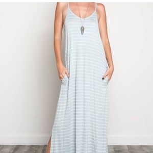Light sage colored maxi dress